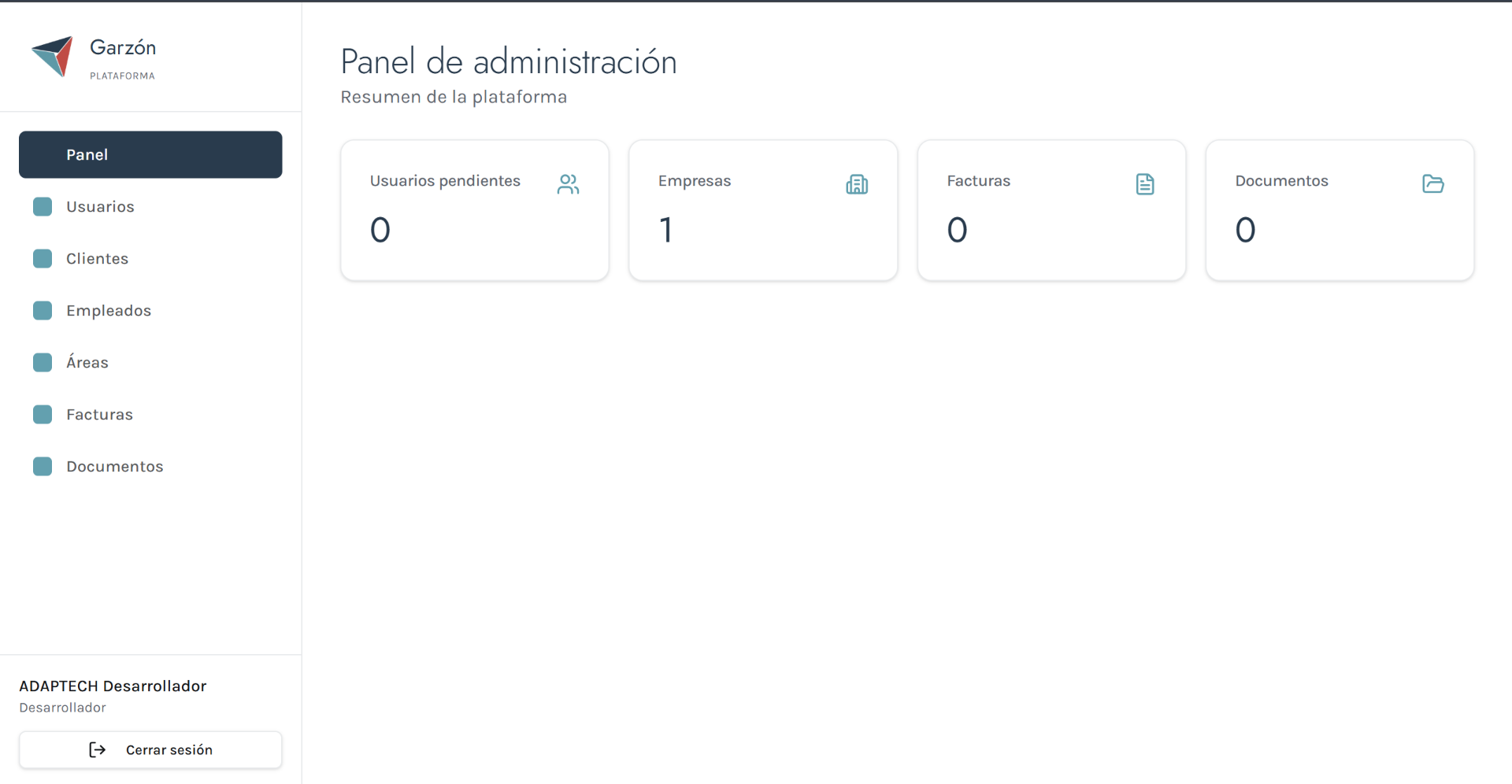 Garzón Asesores Empresariales — Panel de administración