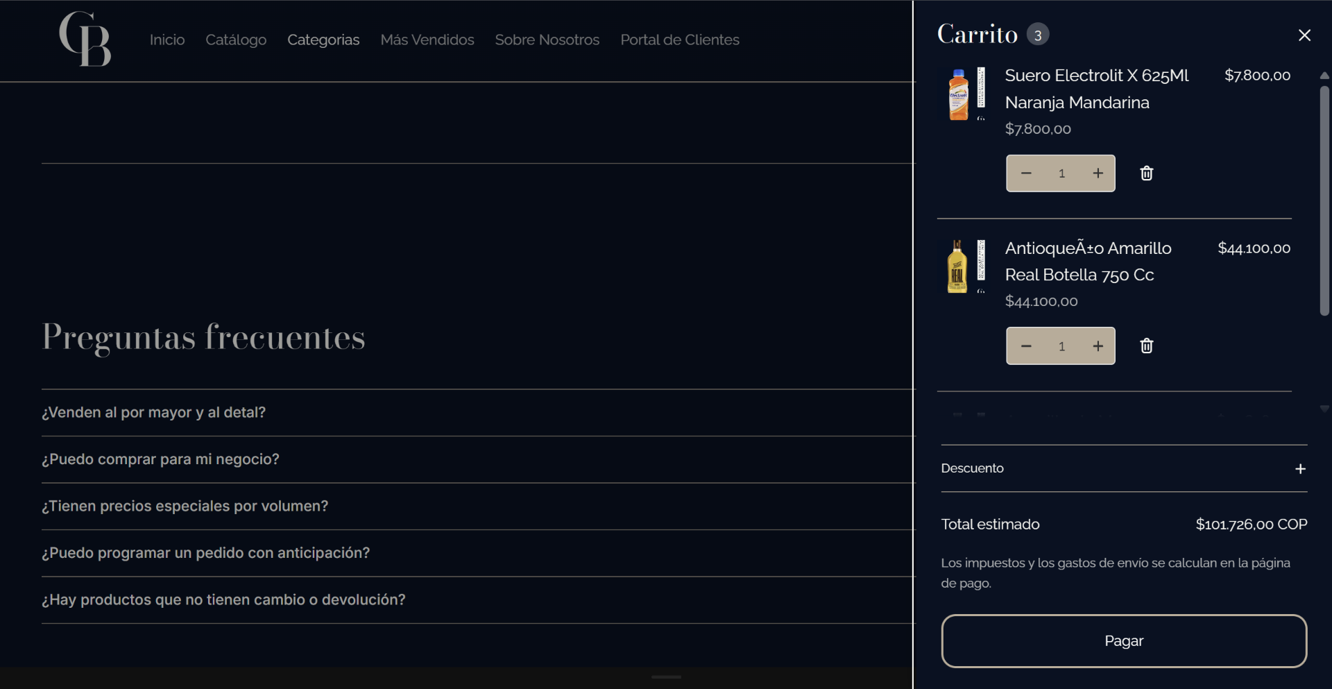 Casa Brava — Carrito y FAQ